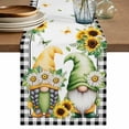 thumbnail image 1 of Table Runner 90 Inches Long for Kitchen Dining, Sunflower Gnomes Dresser Scarf Farmhouse, Dining Table Decorations for Wedding/Parties, Spring Farmhouse Country Daisy Leaf Plaid 13 x 90 In, 1 of 8