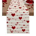 thumbnail image 1 of Table Runner 90 Inches Long for Kitchen Dining, Valentine's Love, Dresser Scarf Farmhouse, Dining Table Decorations for Wedding/Parties, Saint Red Heart Stripes Retro 13 x 90 In, 1 of 9