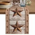 thumbnail image 1 of Table Runner 90 Inches Long for Kitchen Dining, Vintage Farmhouse Dresser Scarf Farmhouse, Dining Table Decorations for Wedding/Parties, Retro Home Text Country Star Wooden 13 x 90 In, 1 of 8