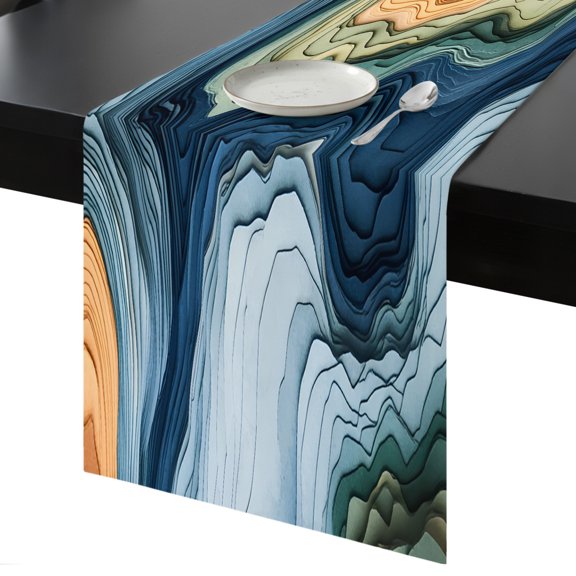Table Runner Abstract Art Decorative Dining Table Runner Nature Tree Kitchen Table Decoration for Home, Holiday and Party Use 13x36 Inch