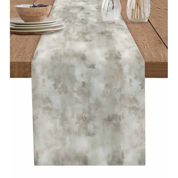 Table Runner Abstract Art Oil Painting Table Decoration for Kitchen Dinning Biscotti Beige Table Decoration for Indoor Outdoor Party Wedding Decor 13x90inch