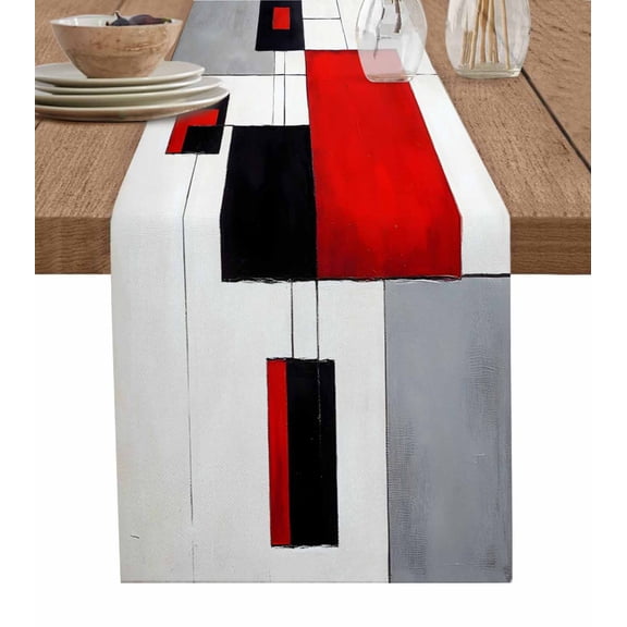 Table Runner Abstract Art Table Decoration for Kitchen Dinning Modern Style Table Decoration for Indoor Outdoor Party Wedding Decor 13x72inch