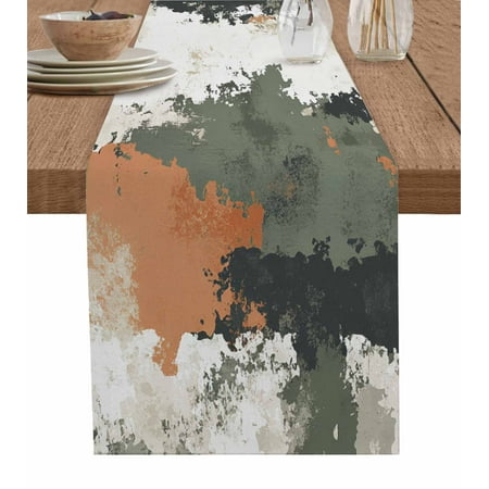 Table Runner Abstract Art Table Decoration for Kitchen Dinning Painting Retro Table Decoration for Indoor Outdoor Party Wedding Decor 13x90 Inch
