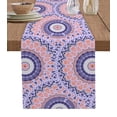 thumbnail image 1 of Table Runner Abstract Flower Table Decoration for Kitchen Dinning Indian Purple Floral Table Decoration for Indoor Outdoor Party Wedding Decor 13x72inch, 1 of 7