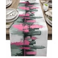 thumbnail image 1 of Table Runner Abstract Gray Pink City Table Decoration for Kitchen Dinning Oil Painting Table Decoration for Indoor Outdoor Party Wedding Decor 13x72inch, 1 of 7