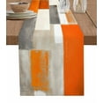 thumbnail image 1 of Table Runner Abstract Painting Graffiti Art Lattice Table Decoration for Kitchen Dinning Orange White Gray Table Decoration for Indoor Outdoor Party Wedding Decor 13x72inch, 1 of 7