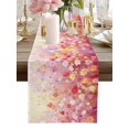 thumbnail image 1 of Table Runner Abstract Plant Table Runners Pink Daisy Full Spring Flowers Cotton Linen Dresser Scarf Kitchen Dining Table Decor for Home Dinner Party Decor 13x90 Inch, 1 of 9