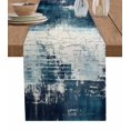 thumbnail image 1 of Table Runner Abstract White Blue Table Decoration for Kitchen Dinning Simple Style Table Decoration for Indoor Outdoor Party Wedding Decor 13x90inch, 1 of 7