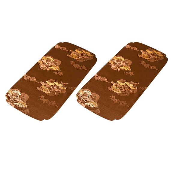 Table Runner And Matching Placemat Set Of 2/4,Gold Line Cloth For Tea Shop Party Family Gathering-Brown-2 placemats