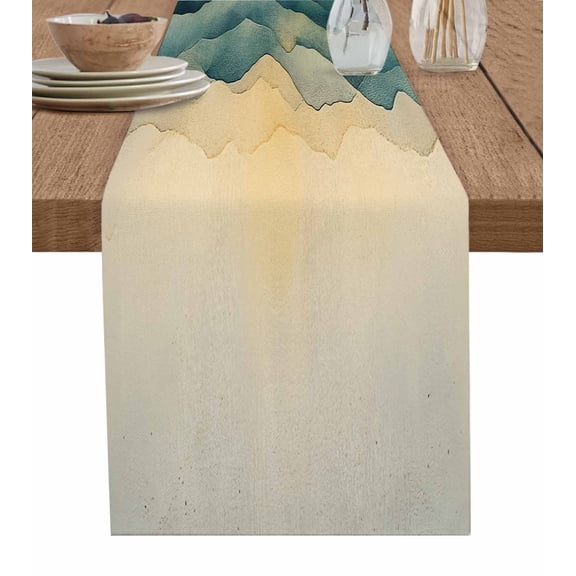 Table Runner Beautiful Landscape Table Decoration for Kitchen Dinning Abstract Art Table Decoration for Indoor Outdoor Party Wedding Decor 13x90inch