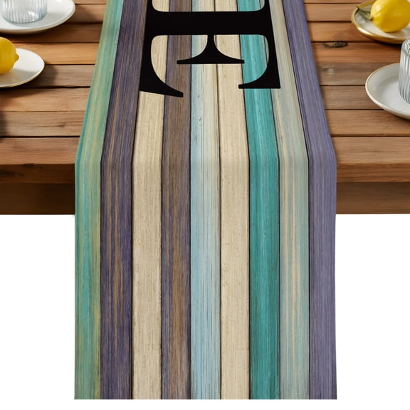 Table Runner Black Windmill HOME Decorative Table Runner for Kitchen Farmhouse Brown Green Wood Texture Dinning Runner for Party Wedding Holiday Indoor Outdoor 13x36inch