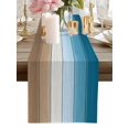 thumbnail image 1 of Table Runner Blue Brown Wood Grain Table Runners Farm Wooden Cotton Linen Dresser Scarf Kitchen Dining Table Decor for Home Dinner Party Decor 13x90 Inch, 1 of 9