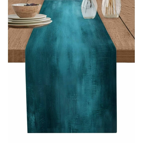 Table Runner Blue Painting Table Decoration for Kitchen Dinning Modern Abstract Art Table Decoration for Indoor Outdoor Party Wedding Decor 13x90inch