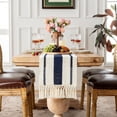 thumbnail image 1 of Table Runner Boho 70 Inches, Farmhouse Table Decor with Long Tassels, Rustic Cotton Linen Runner for Dining Room, Fall and Wedding, 11x70 Inches, 1 of 7