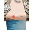 thumbnail image 1 of Table Runner Boho Abstract Minimalist Table Decoration for Kitchen Dinning Sunset Mountain Mid Century Table Decoration for Indoor Outdoor Party Wedding Decor 13x72inch, 1 of 7