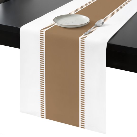 Table Runner Brown Stripe Decorative Dining Table Runner Farmhouse Kitchen Table Decoration for Home, Holiday and Party Use 13x36 Inch