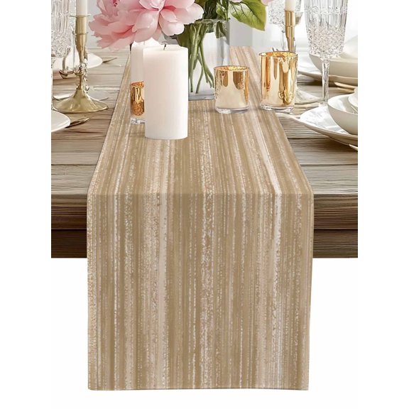 Table Runner Brown Table Runners Ombre Abstract Texture Cotton Linen Dresser Scarf Kitchen Dining Table Decor for Home Dinner Party Decor 13x36 Inch
