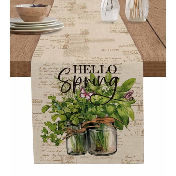 Table Runner Butterfly Leaves Branch Table Decoration for Kitchen Dinning Jar Plant Retro Table Decoration for Indoor Outdoor Party Wedding Decor 13x72 Inch