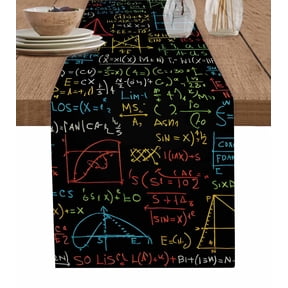 Table Runner Cartoon Math Number Table Decoration for Kitchen Dinning Geometric Table Decoration for Indoor Outdoor Party Wedding Decor 13x72inch