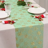 Table Runner Christmas Snowflake Table Flag Sparkly Glitter Metallic Runners Decorations For Seasonal Winter Festival Holiday Home Party