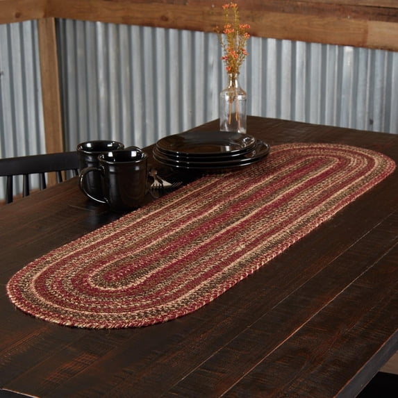 Table Runner Cider Mill Jute Primitive Stripe Kitchen Decor TCC Brands