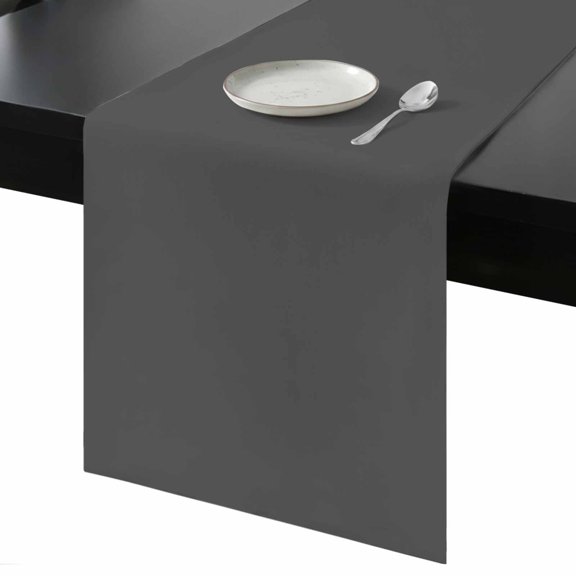 Table Runner Dark Grey Pattern Decorative Dining Table Runner Pure Colour Kitchen Table Decoration for Home, Holiday and Party Use 13x36 Inch