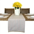 thumbnail image 1 of Table Runner, Deluxe Table Runner for Dining Tables, Modern Jute Trim Design, Washable Custom Made Cotton Yarn Striped Table Runner, 1 of 4
