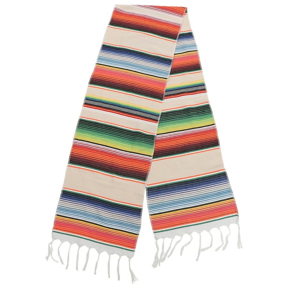 OUNONA Mexican Table Runner Multi Color Cotton Linen for Table Protection