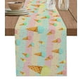 thumbnail image 1 of Table Runner Dresser Scarf 13 x 108 Inch Summer Ice Cream Lemon Colorful Stripe Table Runners Non-Slip Heat Kitchen Dining Table Decor for Indoor Outdoor Home Party Decoration, 1 of 7