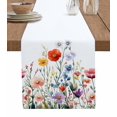 thumbnail image 1 of Table Runner Dresser Scarf 13 x 120 Inch Spring Farmhouse Floral Nature Colorful Wildflower Botanical Table Runners Non-Slip Heat Kitchen Dining Table Decor for Indoor Outdoor Home Party Decoration, 1 of 7