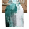 thumbnail image 1 of Table Runner Dresser Scarf 13 x 36 Inch Abstract Retro Turquoise White Paint Texture Table Runners Non-Slip Heat Resistant Kitchen Dining Table Decor for Indoor Outdoor Home Party Decoration, 1 of 7