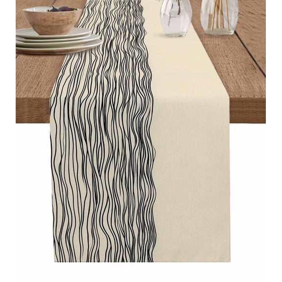 Table Runner Dresser Scarf 13 x 36 Inch Abstract Sun Ocean Modern Art Table Runners Non-Slip Heat Resistant Kitchen Dining Table Decor for Indoor Outdoor Home Party Decoration