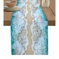 thumbnail image 1 of Table Runner Dresser Scarf 13 x 36 Inch Ocean Beach Teal Sea Waves Sand Table Runners Non-Slip Heat Kitchen Dining Table Decor for Indoor Outdoor Home Party Decoration, 1 of 7
