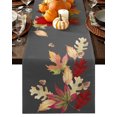 thumbnail image 1 of Table Runner Dresser Scarf 13 x 48 Inch Maple Leaves Hazelnut Dark Grey Table Runners Non-Slip Heat Kitchen Dining Table Decor for Kitchen Farmhouse Indoor Outdoor Home Party, 1 of 7