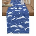 thumbnail image 1 of Table Runner Dresser Scarf 13 x 48 Inch Modern Ocean Blue Wavy Lines Table Runners Non-Slip Heat Kitchen Dining Table Decor for Indoor Outdoor Home Party Decoration, 1 of 7