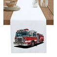 thumbnail image 1 of Table Runner Dresser Scarf 13 x 48 Inch Red Fire Truck Retro Classic Car Cartoon Table Runners Non-Slip Heat Kitchen Dining Table Decor for Indoor Outdoor Home Party Decoration, 1 of 7