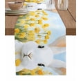 thumbnail image 1 of Table Runner Dresser Scarf 13 x 48 Inch Spring Bunny Yellow Flower Field Sky Watercolor Landscape Table Runners Non-Slip Heat Kitchen Dining Table Decor for Indoor Outdoor Home Party Decoration, 1 of 7