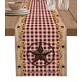 thumbnail image 1 of Table Runner Dresser Scarf 13 x 60 Inch Country Star Sunflower Texas Star Vintage Red Plaid Table Runners Non-Slip Heat Kitchen Dining Table Decor for Indoor Outdoor Home Party Decoration, 1 of 7