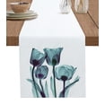 thumbnail image 1 of Table Runner Dresser Scarf 13 x 70 Inch Abstract Green Tulip Ray White Table Runners Non-Slip Heat Kitchen Dining Table Decor for Kitchen Farmhouse Indoor Outdoor Home Party, 1 of 7