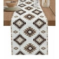 thumbnail image 1 of Table Runner Dresser Scarf 13 x 70 Inch Khaki Brown Aztec Ethnic Southwestern Native Geometric Table Runners Non-Slip Heat Kitchen Dining Table Decor for Indoor Outdoor Home Party Decoration, 1 of 7