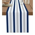 thumbnail image 1 of Table Runner Dresser Scarf 13 x 70 Inch Navy Blue White Stripes Minimalist Abstract Vertical Striped Table Runners Non-Slip Heat Kitchen Dining Table Decor for Indoor Outdoor Home Party Decoration, 1 of 7