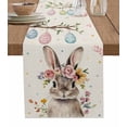 thumbnail image 1 of Table Runner Dresser Scarf 13 x 70 Inch Spring Easter Bunny Cute Rabbit Colorful Eggs Floral Retro Table Runners Non-Slip Heat Kitchen Dining Table Decor for Indoor Outdoor Home Party Decoration, 1 of 7