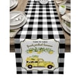 thumbnail image 1 of Table Runner Dresser Scarf 13 x 70 Inch Summer Lemon on Truck Black and White Check Plaid Table Runners Non-Slip Heat Kitchen Dining Table Decor for Indoor Outdoor Home Party Decoration, 1 of 1