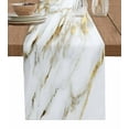 thumbnail image 1 of Table Runner Dresser Scarf 13 x 72 Inch Gold White Marble Abstract Cracked Stone Texture Contemporary Table Runners Non-Slip Heat Resistant Kitchen Dining Table Decor for Indoor Outdoor, 1 of 7