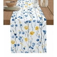 thumbnail image 1 of Table Runner Dresser Scarf 13 x 72 Inch Spring Watercolor Blue and Yellow Wildflower Floral Table Runners Non-Slip Heat Kitchen Dining Table Decor for Indoor Outdoor Home Party Decoration, 1 of 7