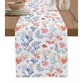 thumbnail image 1 of Table Runner Dresser Scarf 13 x 72 Inch Summer Retro Red Blue Watercolor Ocean Coral Fish Table Runners Non-Slip Heat Kitchen Dining Table Decor for Indoor Outdoor Home Party Decoration, 1 of 7