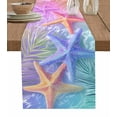 thumbnail image 1 of Table Runner Dresser Scarf 13 x 72 Inch Summer Romantic Yellow Blue Starfish Plant Table Runners Non-Slip Heat Kitchen Dining Table Decor for Indoor Outdoor Home Party Decoration, 1 of 7