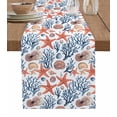 thumbnail image 1 of Table Runner Dresser Scarf 13 x 72 Inch Summer Watercolor Style Orange Ocean Starfish Coral Table Runners Non-Slip Heat Kitchen Dining Table Decor for Indoor Outdoor Home Party Decoration, 1 of 7