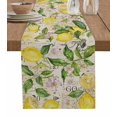thumbnail image 1 of Table Runner Dresser Scarf 13 x 72 Inch Summer Watercolor Yellow Lemon Old Newspaper Table Runners Non-Slip Heat Kitchen Dining Table Decor for Indoor Outdoor Home Party Decoration, 1 of 7