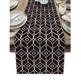 thumbnail image 1 of Table Runner Dresser Scarf 13 x 90 Inch Black Modern Geometic Texture Table Runners Non-Slip Heat Kitchen Dining Table Decor for Kitchen Farmhouse Indoor Outdoor Home Party, 1 of 7